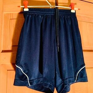 Challenger teamwear soccer shorts unisex blue white stripe athletic